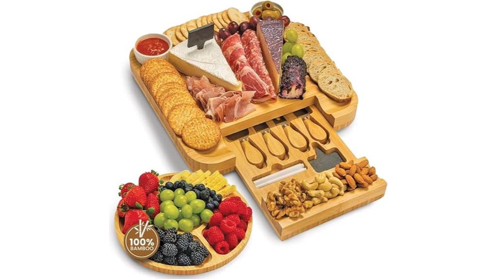 natural bamboo cheese platter