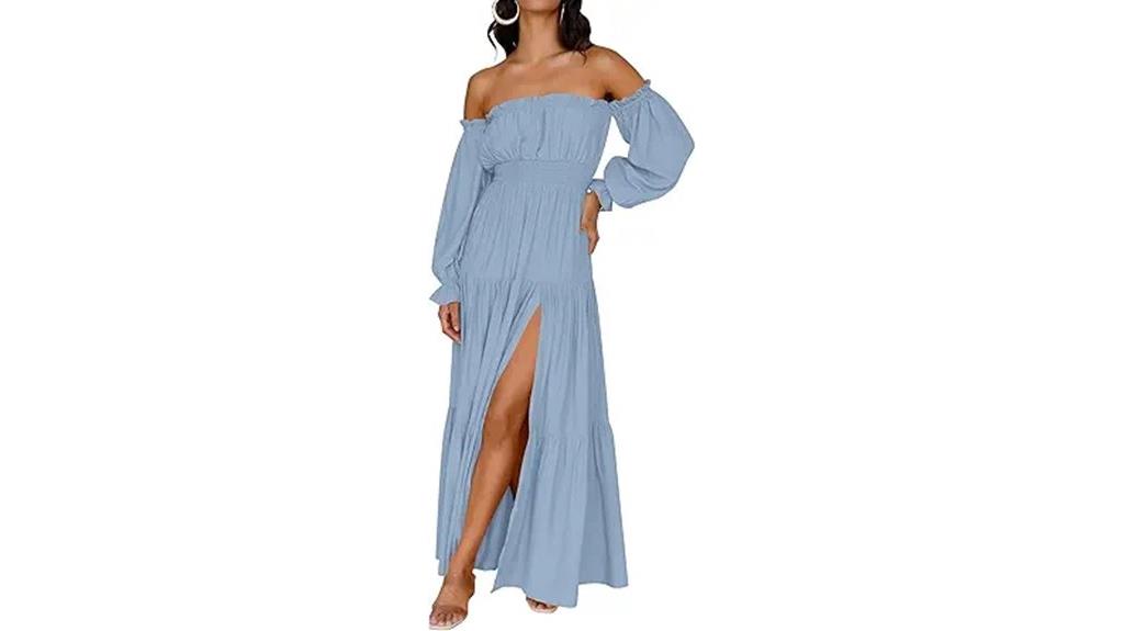 off shoulder maxi dress