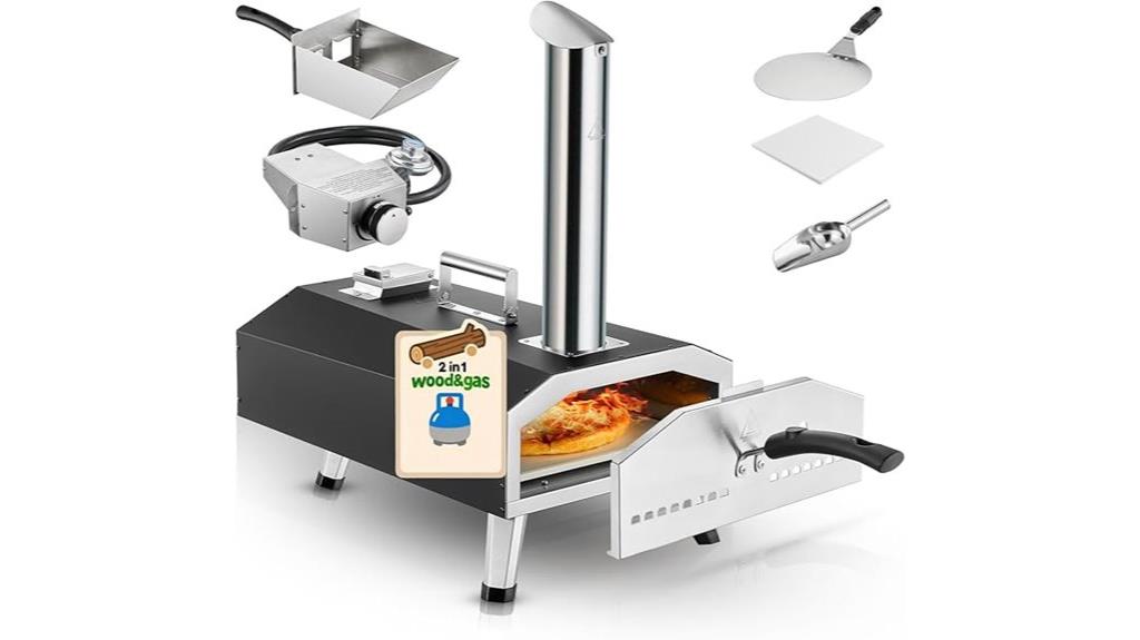 outdoor wood gas pizza