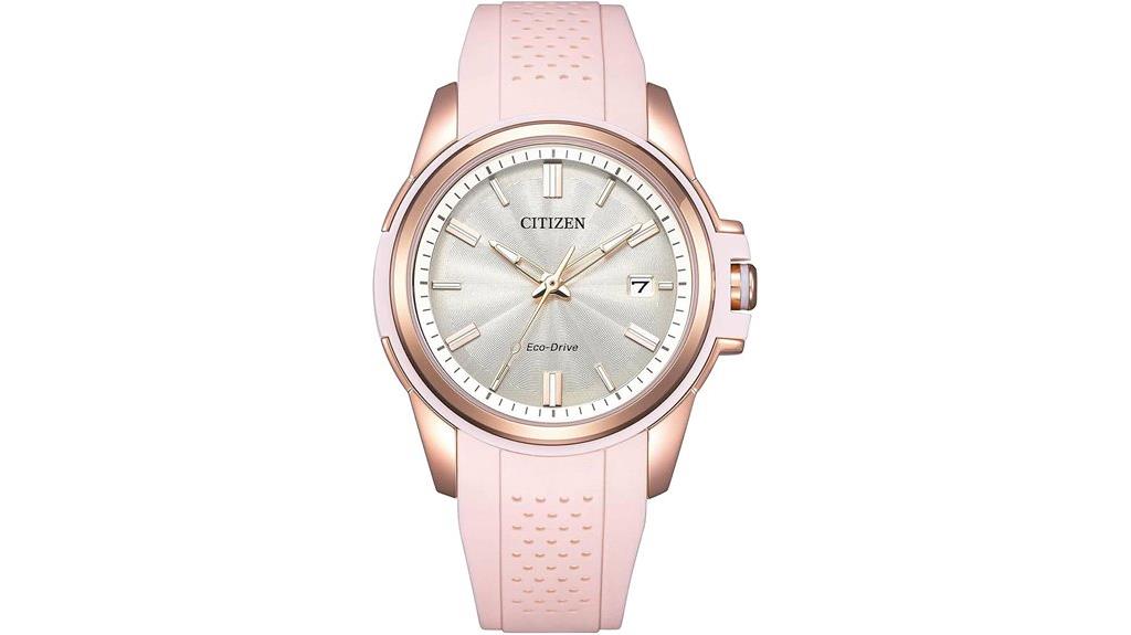 pink silicone strap watch