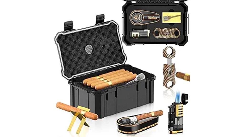 portable cigar humidor set