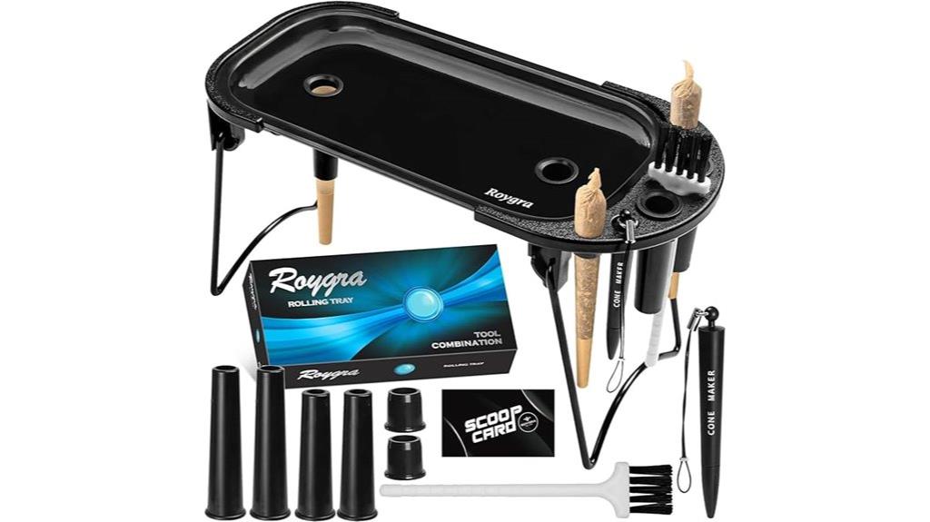 portable rolling tray set