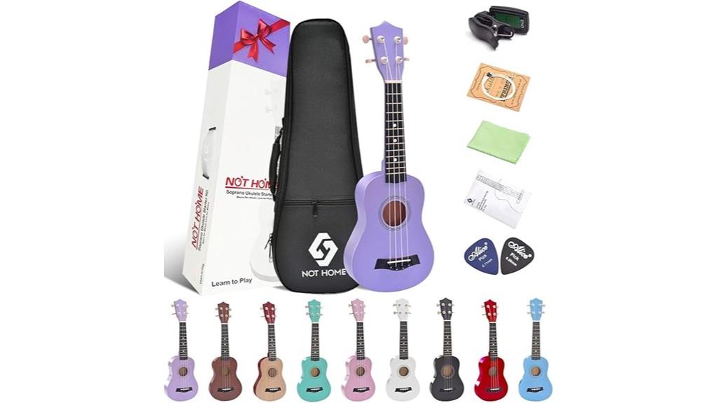 purple beginner soprano ukulele