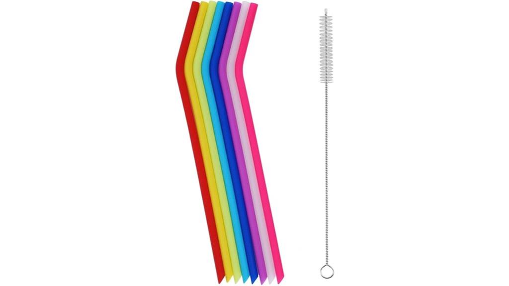 reusable silicone drinking straws