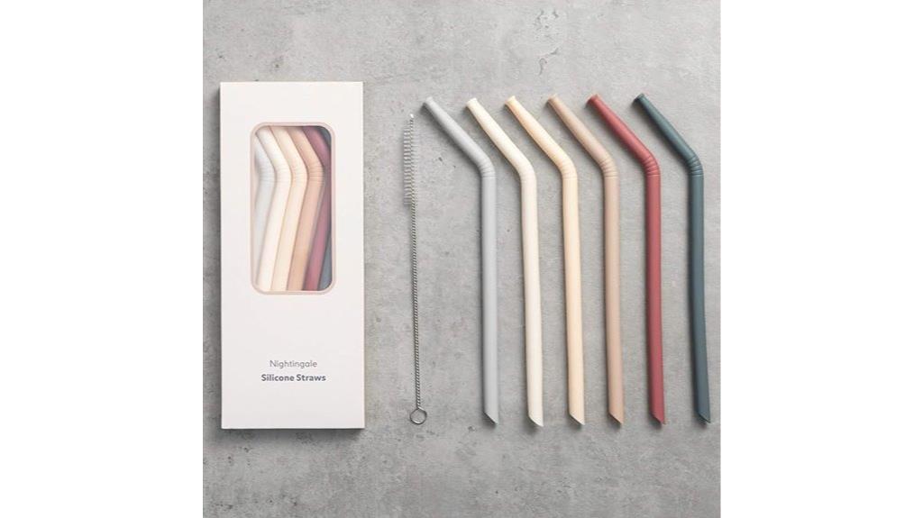 reusable silicone straw set