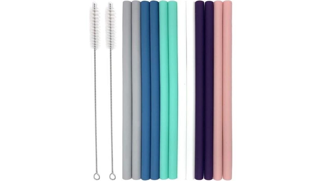 reusable silicone straw set