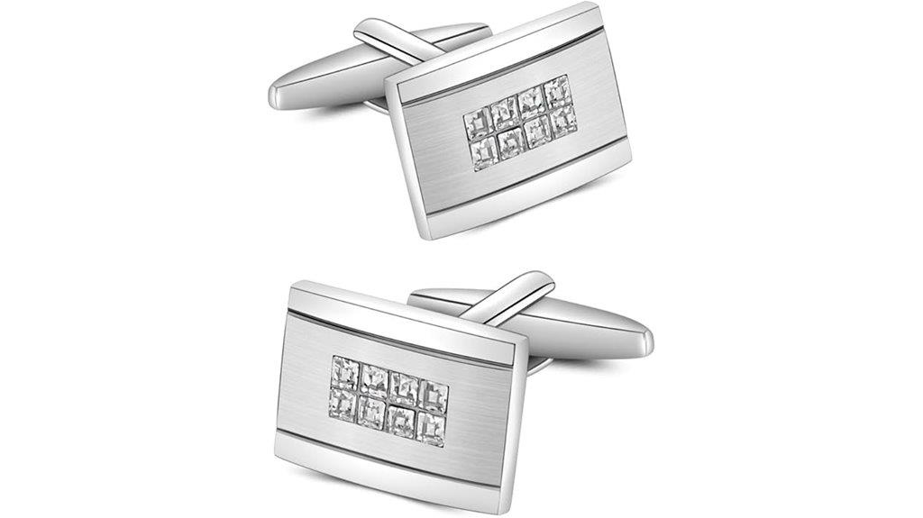 rhodium plated brass cufflinks