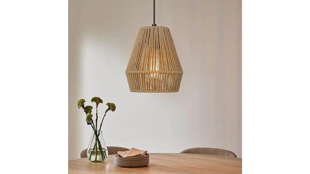 rustic rattan pendant light