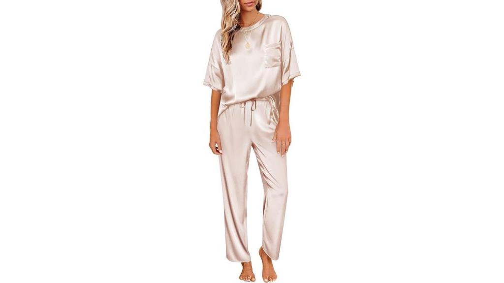 satin short sleeve pajamas