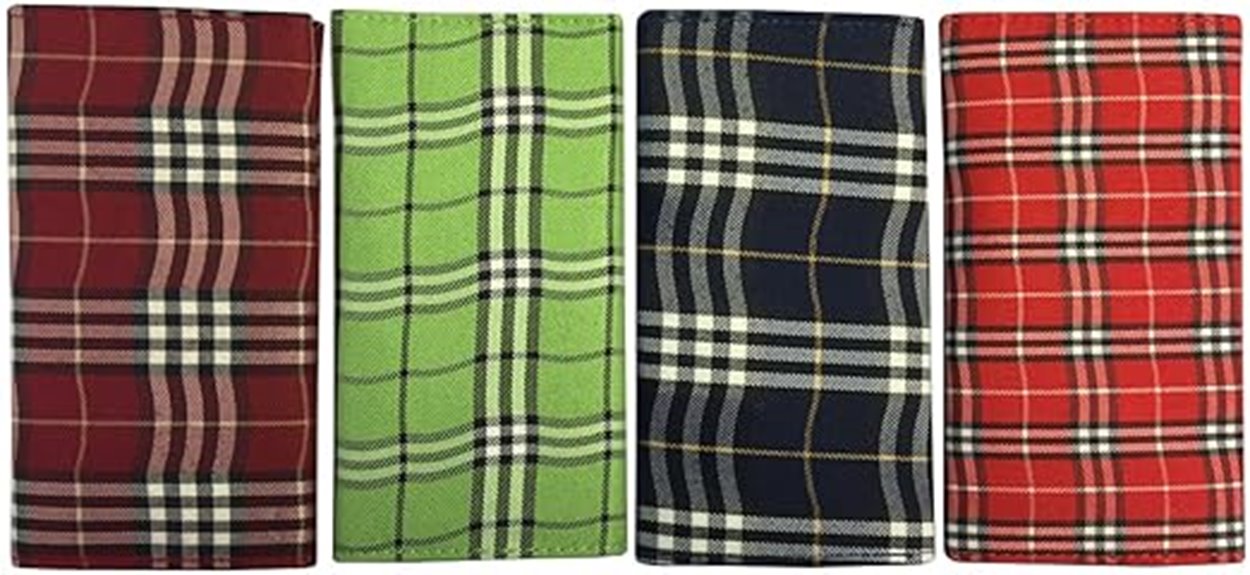 scottish plaid tri fold pouch