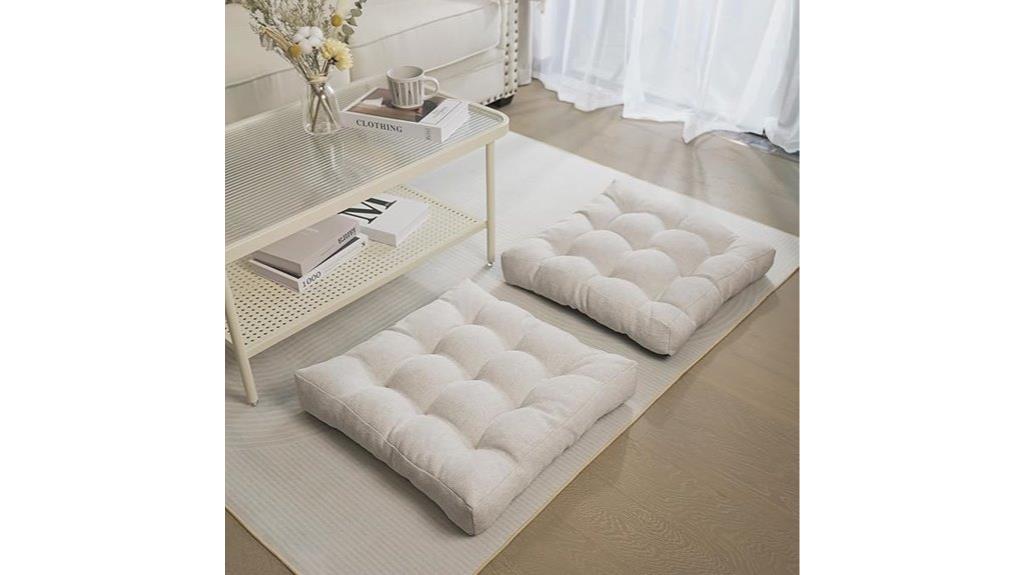 set of two floor cushions