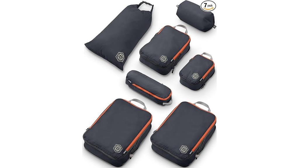 seven piece travel packing cubes
