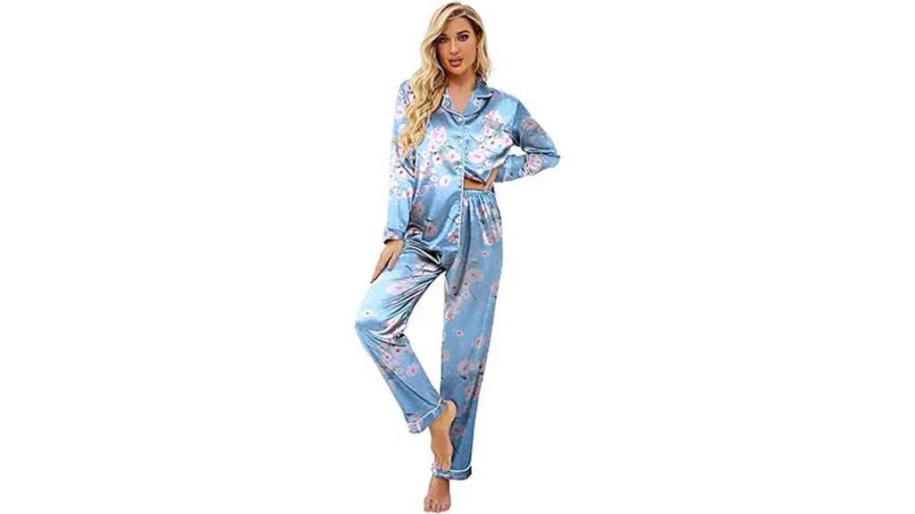 silky long pajama set