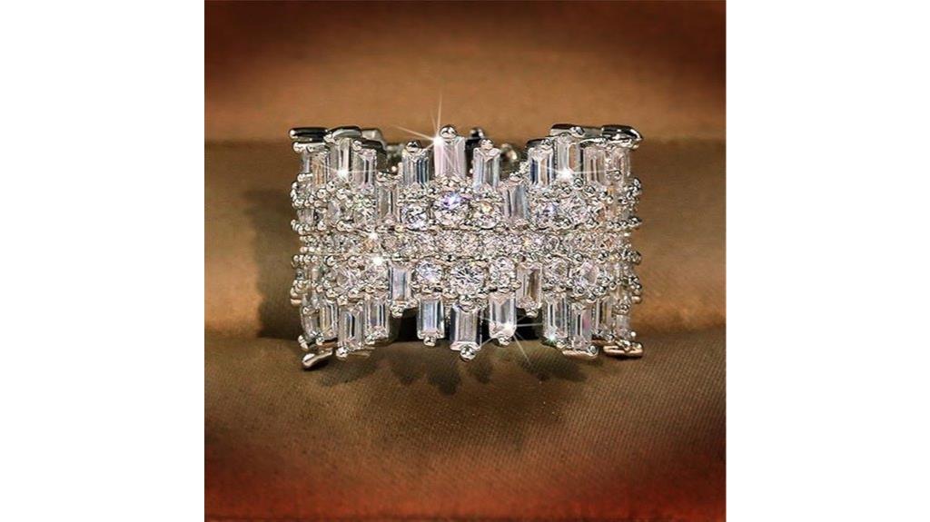 silver diamond gold ring