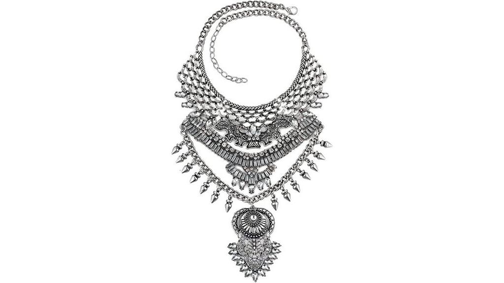 silver tassel coin necklace