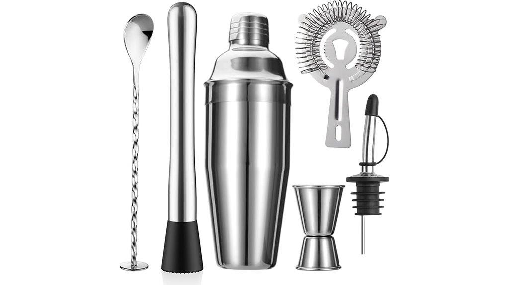 six piece cocktail shaker