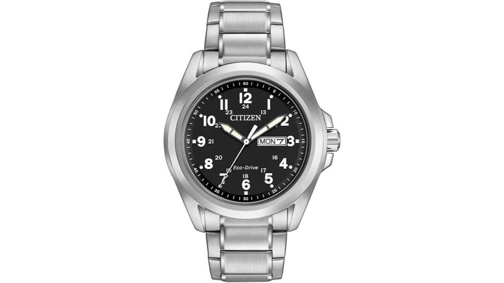 stainless steel eco drive watch