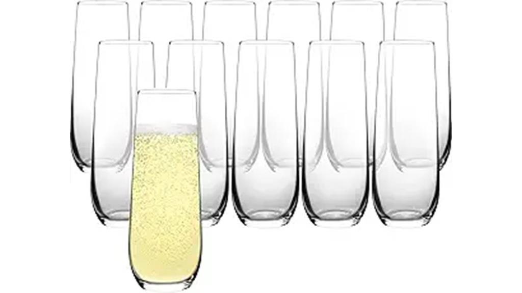 stemless crystal champagne flutes