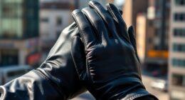 stylish touchscreen leather gloves