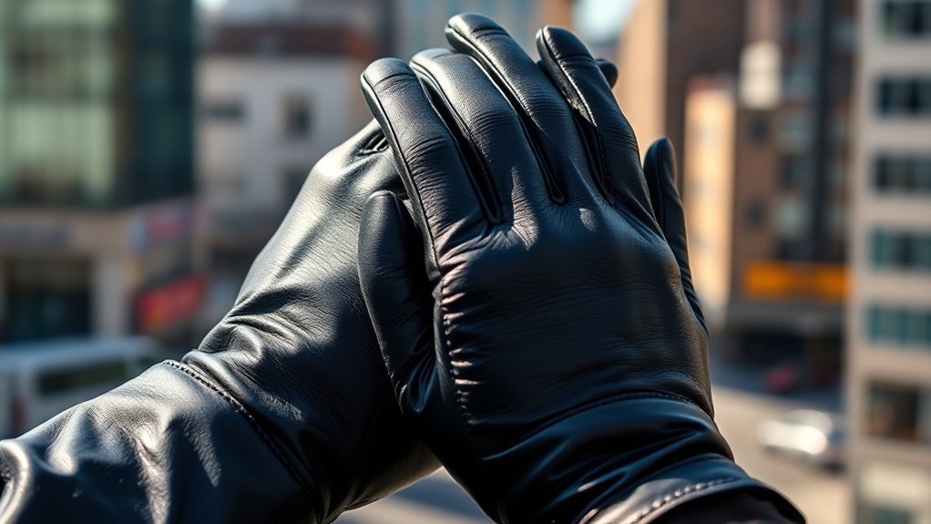 stylish touchscreen leather gloves
