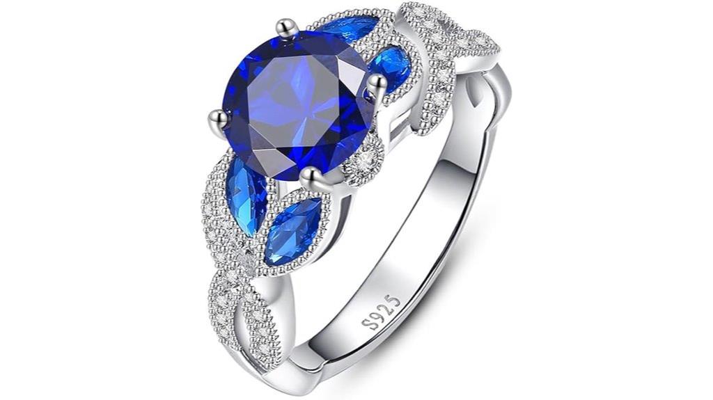 three stone gemstone ring