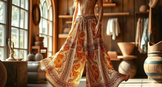 top boho wide leg pants