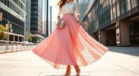 top pleated midi skirts