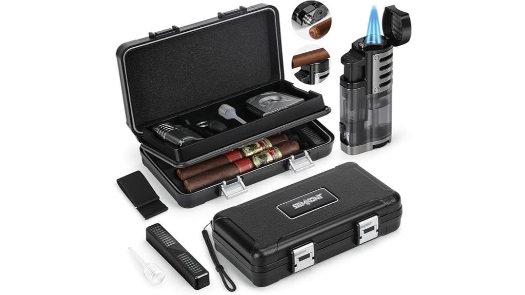 travel cigar humidor set