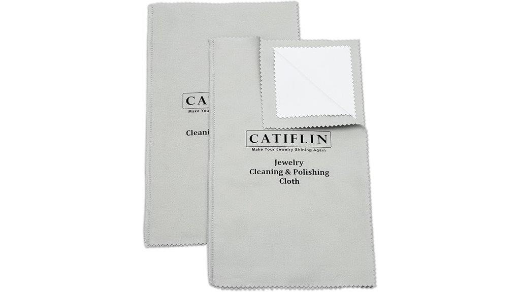 two pack jewelry cleaning cloths