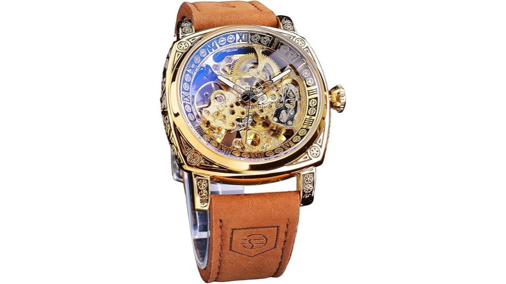 vintage mechanical skeleton watch