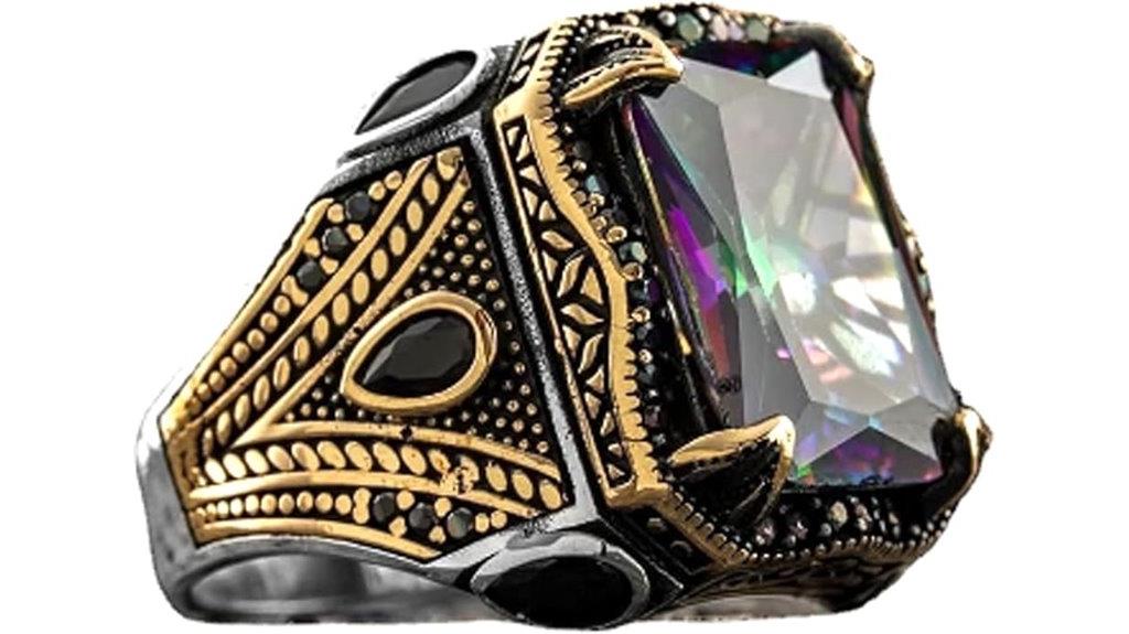 vintage rectangle gemstone ring
