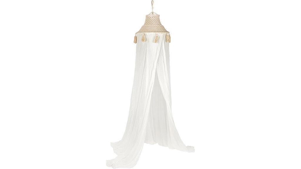 white cotton macram canopy