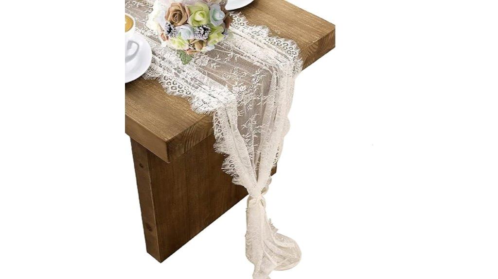 white lace table runner