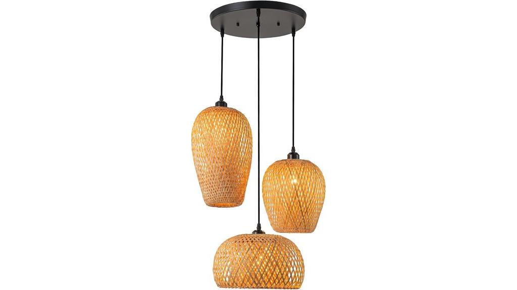 wicker rattan pendant light