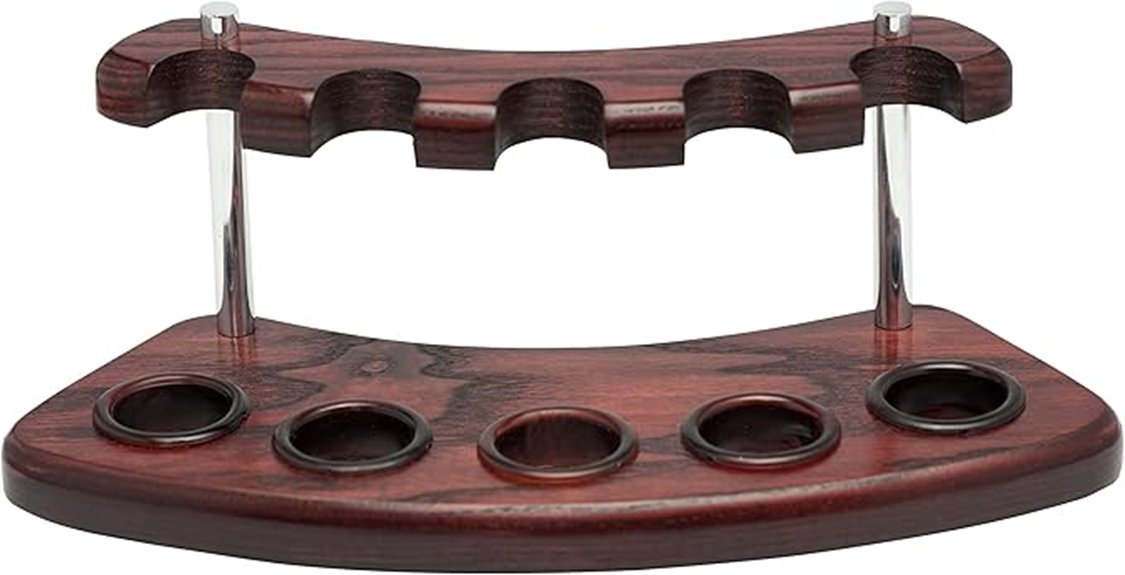 wooden pipe display stand