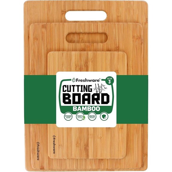 Bamboo Cutting Boards Set of 3 for Kitchen