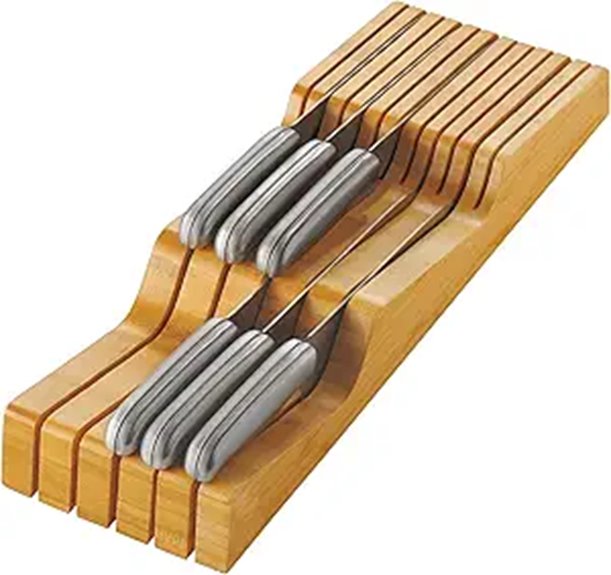 In-Drawer Bamboo Knife Block with 11 Slots