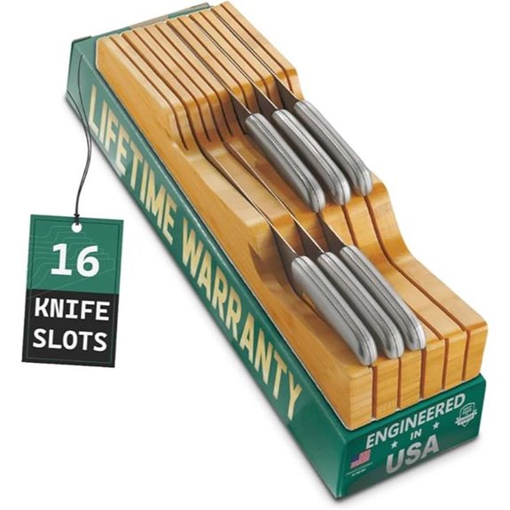 Bellemain Bamboo Knife Drawer Organizer with Slots