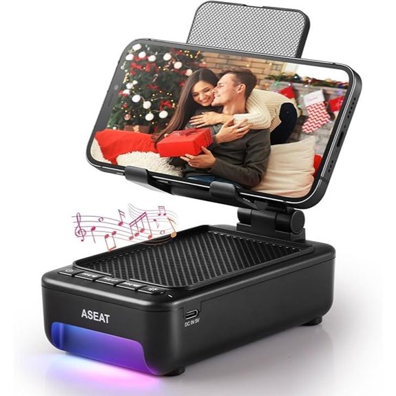 Bluetooth Cell Phone Stand with Speaker & LED Light