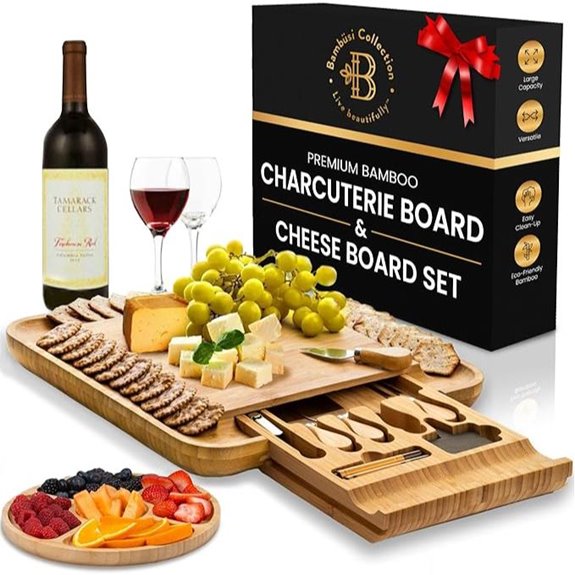 Charcuterie Board Gift Set with Knife and Bamboo