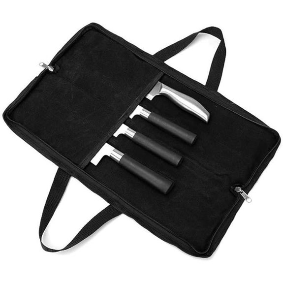 Heavy Duty Waxed Canvas Knife Roll for Travel