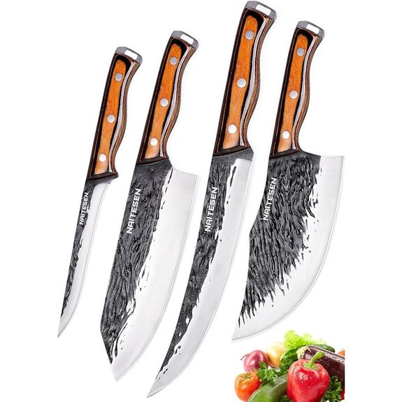 4PCS Hand Forged Chef & Meat Cutting Knives Set