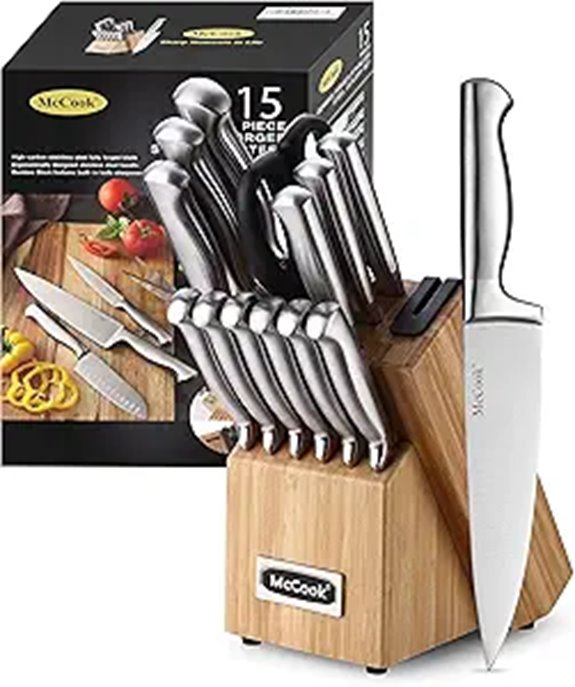 McCook German Stainless Steel Knife Block Sets