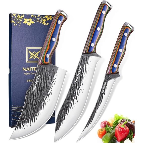 3PCS Hand Forged Meat Knife Set for Cooking