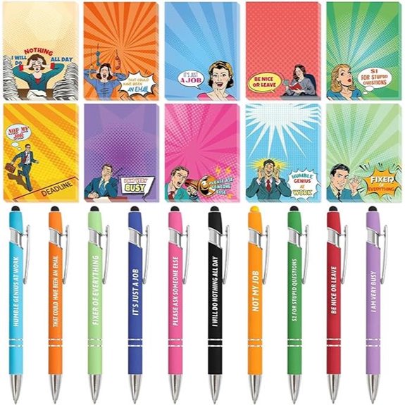 Funny Gifts Set with Notepads Pens and Sticky Notes