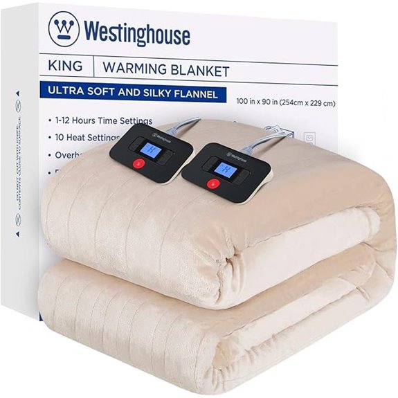 Westinghouse King Size Electric Heated Flannel Blanket
