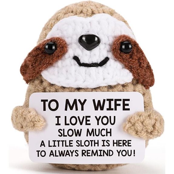 Valentine's Day Romantic Crochet Sloth Gift for Wife