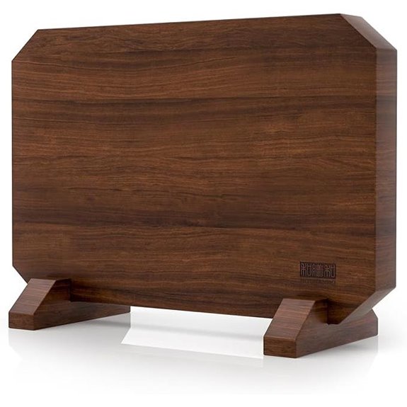 HOSHANHO Magnetic Acacia Knife Block with Storage