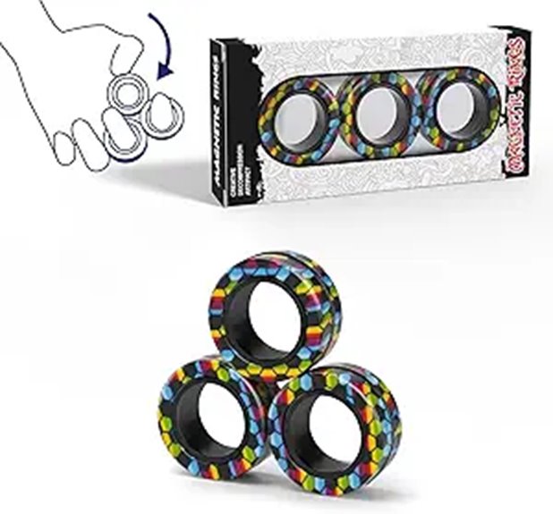 Magnetic Fidget Rings Set for Anxiety Relief (3 pcs)