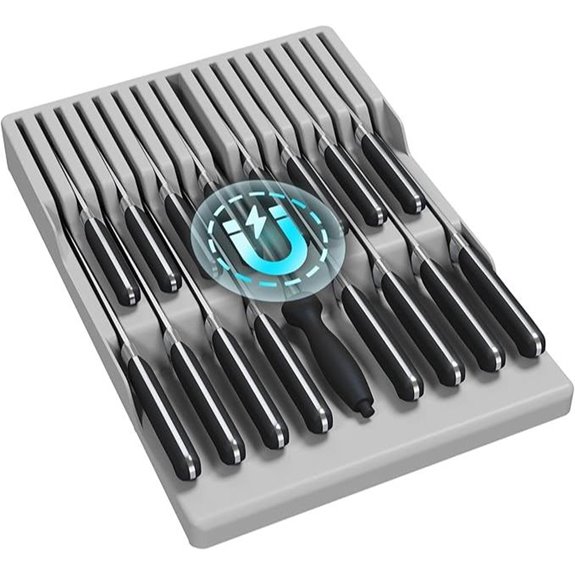 Lifewit Magnetic Knife Drawer Organizer with Steel Slot